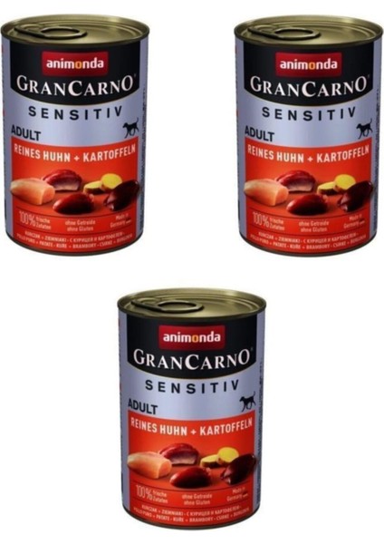 Gran Carno Sensitiv Tavuklu Patatesli Köpek Konservesi 400 gr 3 A