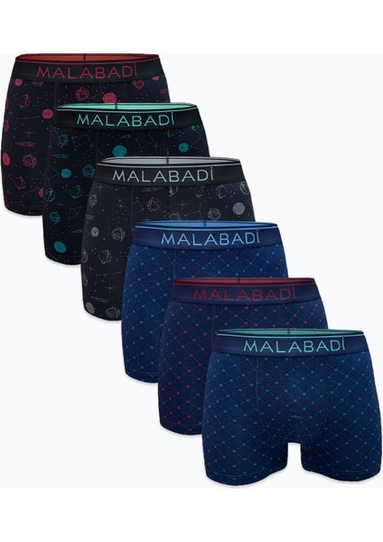 Erkek Karışık Desenli 6 Lı Paket Modal Boxer 6 Adet 6M252