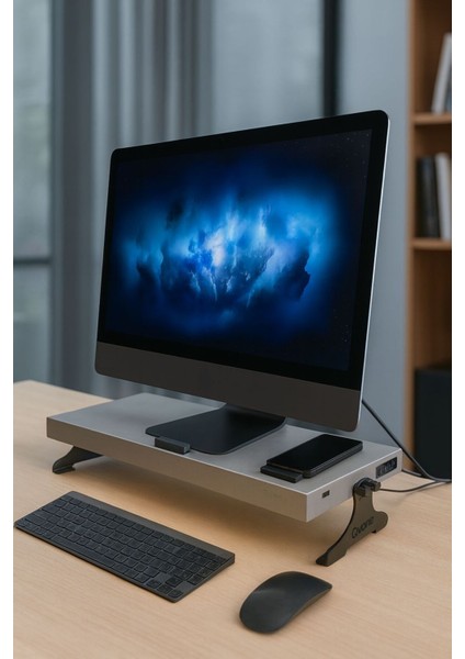 Qvone Fonksiyonel Monitör Yükseltici Laptop Standı Masa Üstü Ekran Standı Oyuncu Monitör Yükseltici