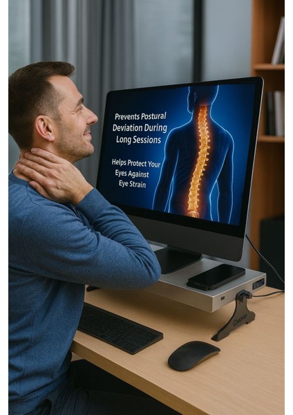 Qvone Fonksiyonel Monitör Yükseltici Laptop Standı Masa Üstü Ekran Standı Oyuncu Monitör Yükseltici