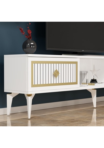 Nill Tv Sehpası (Alt Modül) Beyaz-Altın fiyatları