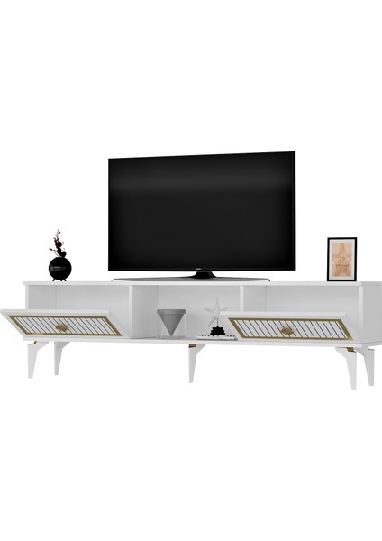 Nill Tv Sehpası (Alt Modül) Beyaz-Altın fırsatları