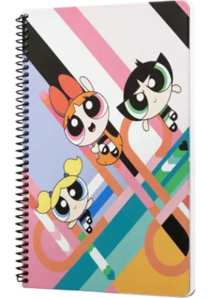 Spiralli Defter The Powerpuff Girls Pembe Çizgili Defter 80 YP 17x24 DFT-388470