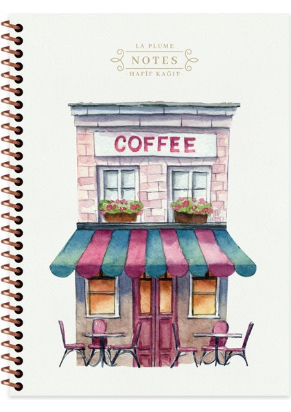 Keskin 16,5*22,5 Çizgili Karton Kapak La Plume Shop Defter - Pembe