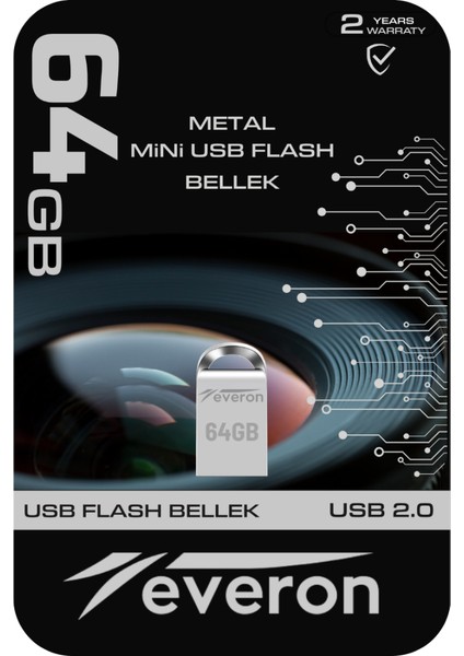 64GB Metal USB Mini Flash Bellek