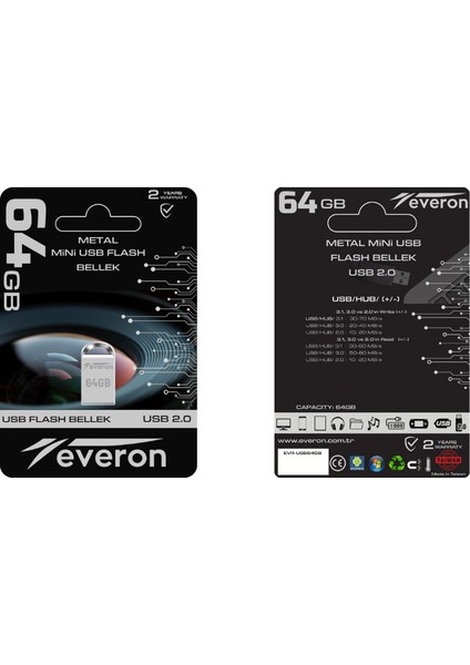 64GB Metal USB Mini Flash Bellek fiyatları