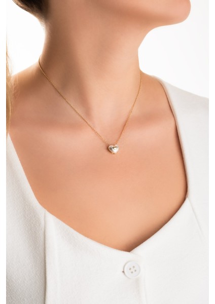 Amora 18 Ayar Sarı ve Beyaz Altın Kaplama 42 cm Gümüş Kolye fırsatları