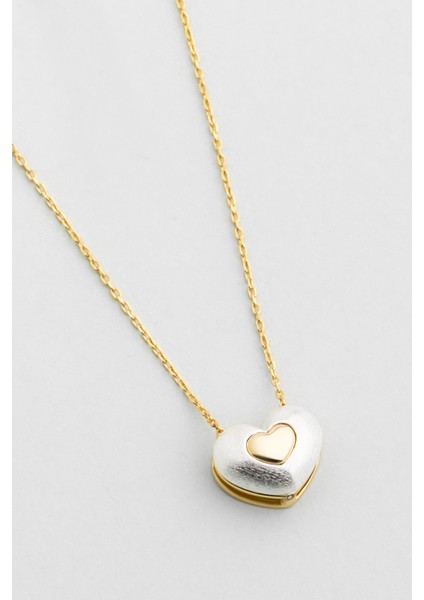 Amora 18 Ayar Sarı ve Beyaz Altın Kaplama 42 cm Gümüş Kolye indirimleri