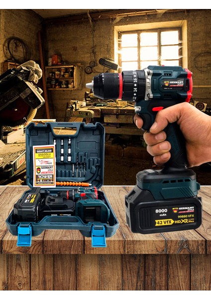 Pro Çift Akülü Vidalama Çelik Mandren Kömürsüz Motor Darbeli Şarjlı Matkap Seti modelleri