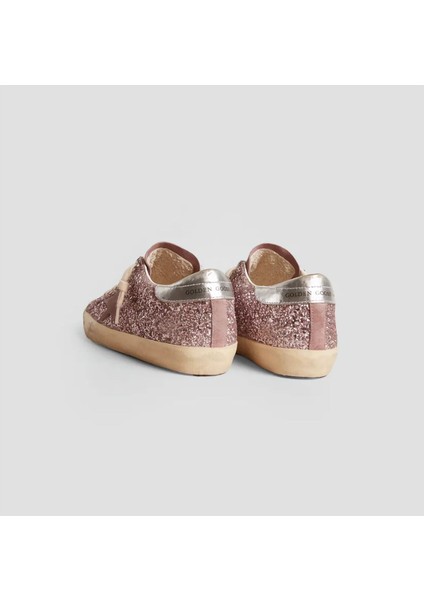 Golden Goose - Super Star Pink Glitter With Suede Star - Pembe Simli - Kadın Sneaker fırsatları