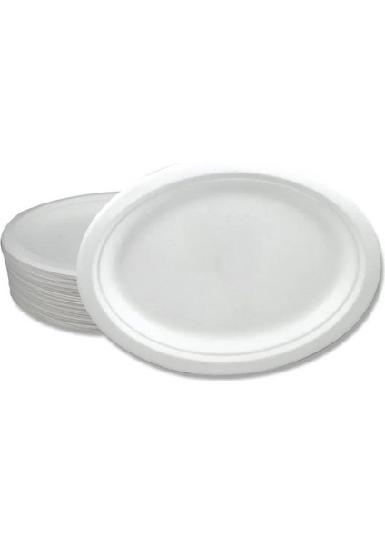 Nature Ekolojik Karton Kağıt Tek Kullanımlık Oval Tabak - 20X26 Cm. - 25 Adetlik 1 Paket fiyatları