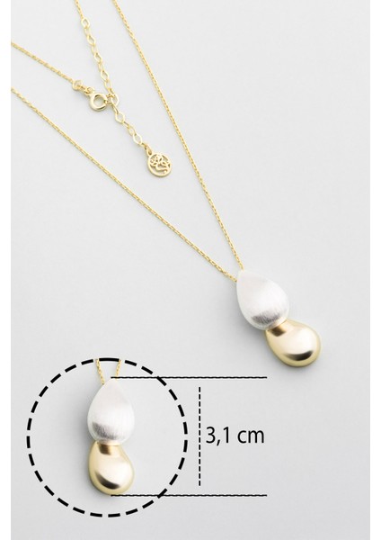 Velora Damla 18 Ayar Sarı ve Beyaz Altın Kaplama 45 cm Gümüş Kolye modelleri