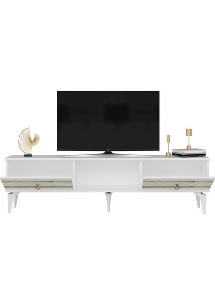 Pelinct Tv Sehpası Beyaz Altın modelleri