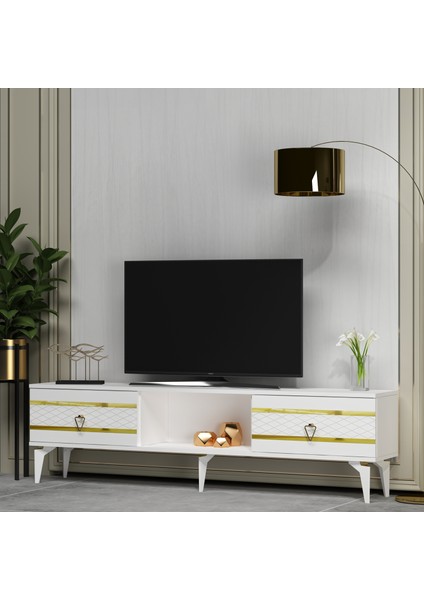 Pelinct Tv Sehpası Beyaz Altın fırsatları