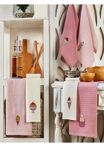 6 Parça %100 Pamuk 40 x 60CM Dondurma Desenli Mutfak Havlusu Seti Mutfak Kurulama Bezi Seti Nuanstek fiyatları