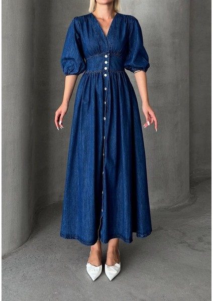 7037 Kot Elbise-Mavi fiyatları