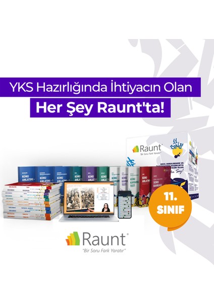 11. Sınıf Eşit Ağırlık (26 Kitap Mobil / Web) Yapay Zekalı Üniversiteye Hazırlık Seti