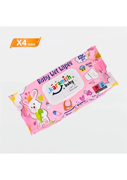 Karamish Baby Islak Mendil 120 Li 4 Adet