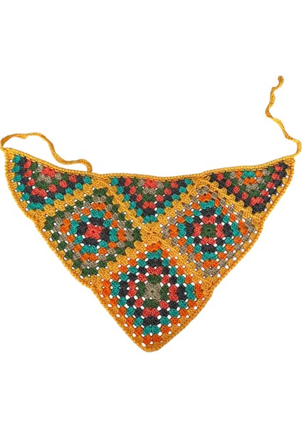 El Örgüsü Kroşe Saç Bandı Sarı Yaz