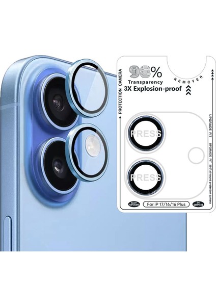 IPHONE 17/16/16 Plus Safir Mavi Kamera Koruyucu