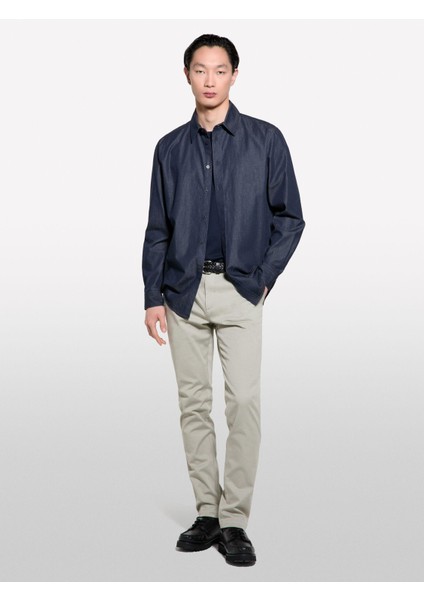 Sisley %100 Pamuk Klasik Yaka Relax Fit Gömlek Erkek Buz Mavisi Gömlek - 325P5UTXSQ04H indirimleri