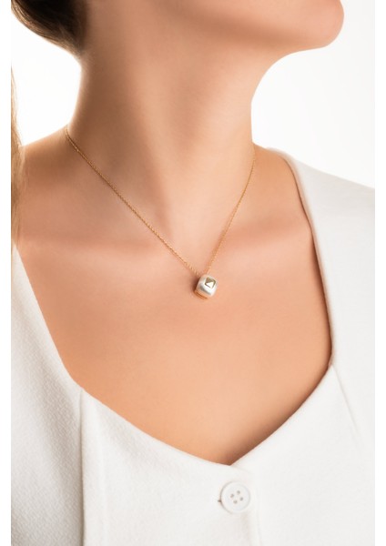 Lunara 18 Ayar Sarı ve Beyaz Altın Kaplama Gümüş Kolye fırsatları