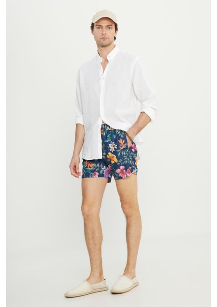 Standart Fit Normal Kesim Cepli Hızlı Kuruyan Desenli Mayo Deniz Şortu fiyatları