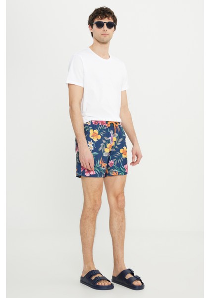 Standart Fit Normal Kesim Cepli Hızlı Kuruyan Desenli Mayo Deniz Şortu fırsatları