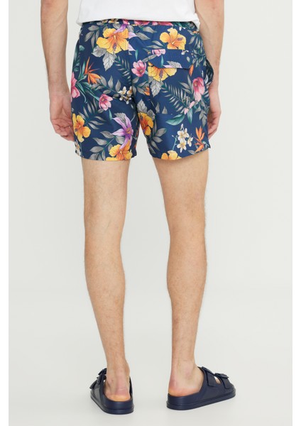 Standart Fit Normal Kesim Cepli Hızlı Kuruyan Desenli Mayo Deniz Şortu