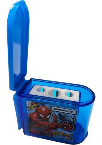 Kalemtıraş Örümcek Adam Hazneli 3 Bıçaklı Mavi 44682 fiyatları