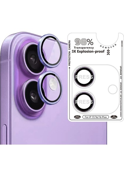 IPHONE 17/16/16 Plus Safir Mor Kamera Koruyucu