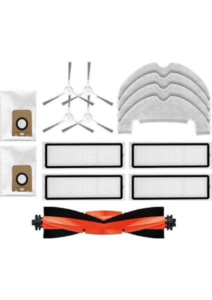Dreame Bot D10 Plus RLS3D, Z10 Pro, L10 Plus Robot Süpürge Parçaları Için 15 Adet Ana Yan Fırça Hepa Filtre Paspas Toz Torbası (Yurt Dışından)