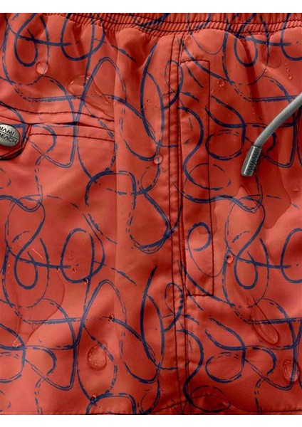 Su Itici Özellikli Dijital Baskılı Erkek Deniz Şort Mayo - 164-ORANJ modelleri