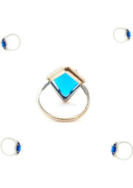 Mavi Vintage 925 Ayar Gümüş Gümüş Kadın Yüzük Parmağa Göre Ayarlanır 3.37 G modelleri