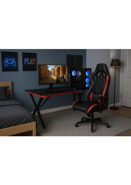 x Metal Ayaklı Oyuncu Masası Gamer Masa