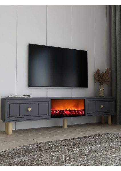 Dariodd Şömineli (A) Bohem Tv Sehpası Antrasit-Antrasit fiyatları