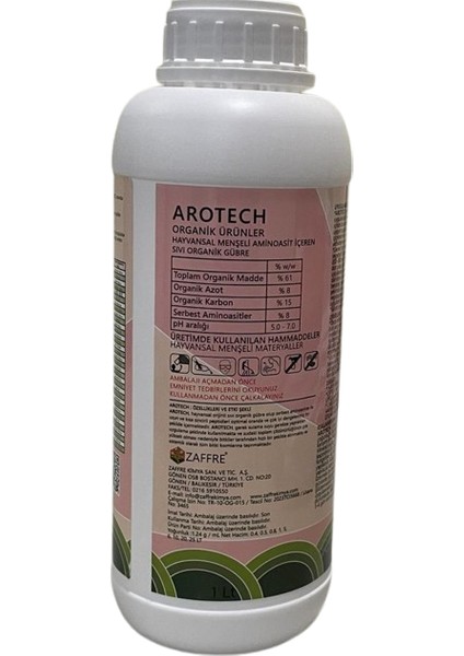 Hayvansal Menşeli Aminoasit Içeren Sıvı Organik Gübre