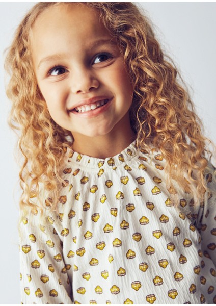 Bej Hardal Kız Çocuk Şifon Örgü Bluz 4003 fiyatları