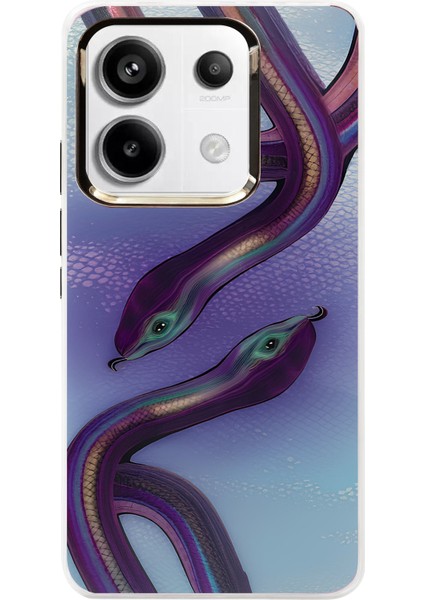 Xiaomi Uyumlu Redmi Note 13 Pro 5G Snake Kapak Yansımalı Yılan Desenli Telefon kılıfı