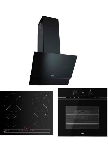 Siyah Indüksiyonlu Ankastre Set ( Tvt 60 Davlumbaz - Iknob It 6450 Indüksiyon Ocak- Hlb 840 Ss Fırın)