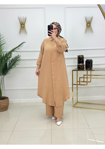 Kadın Tesettür 2'li Müslin Takım Tunik & Pantolon