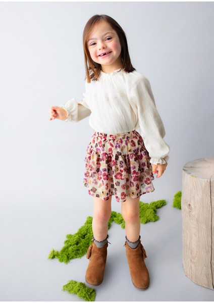 Bej Kız Çocuk Şifon Örgü Bluz 4003 fiyatları