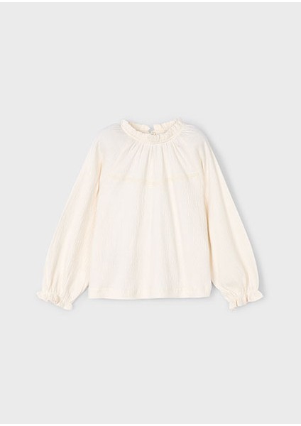 Bej Kız Çocuk Şifon Örgü Bluz 4003 modelleri