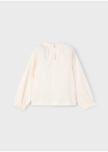 Bej Kız Çocuk Şifon Örgü Bluz 4003 fırsatları
