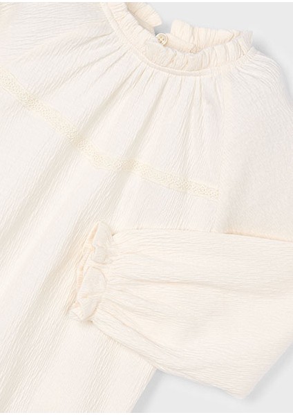 Bej Kız Çocuk Şifon Örgü Bluz 4003 indirimleri