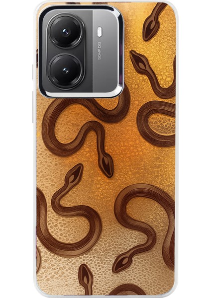 Xiaomi Uyumlu Poco X7 Pro Snake Kapak Yansımalı Yılan Desenli Telefon kılıfı