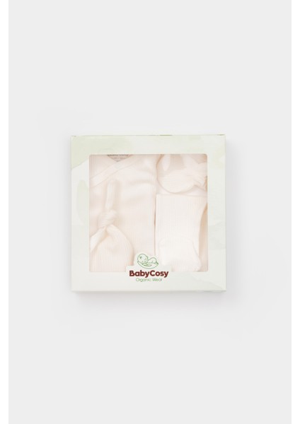 Unisex Bebek Organik Pamuklu Ribana 4'lü Hastane Çıkışı Seti fiyatları