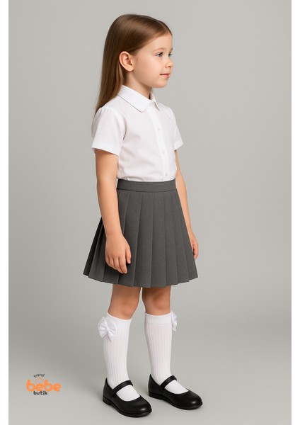 Kız Çocuk Dizaltı Kurdele ve Dantel Detaylı Pamuklu Dizüstü Çorap | 3-12 Yaş |okul & Günlük Kullanım