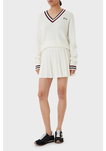 Sabina Şeritli Yün Karışımlı Regular Fit V Yaka Kazak V5BR01Z1152 Bayan Kazak V5BR01 Z1152 G054 fiyatları