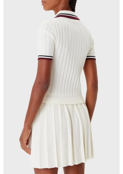 Sabina Logolu Yünlü Slim Fit Düğmeli Polo Yaka Kısa Kollu Kazak V5BP04Z1152 Bayan Polo Yaka Kazak V5BP04 Z1152 G054 modelleri